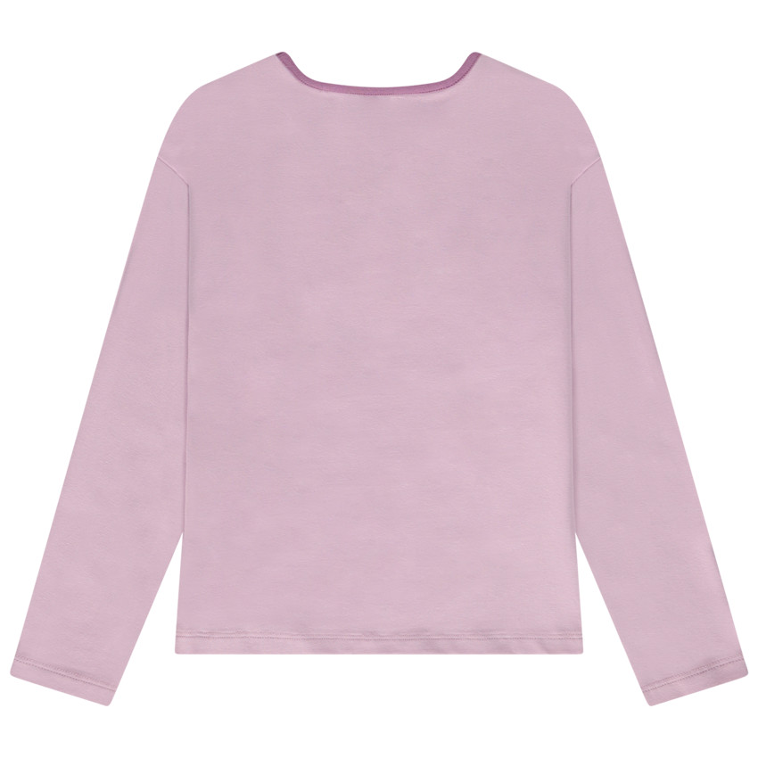 T-shirt μακρυμάνικο από jersey με print και strass για κορίτσι 