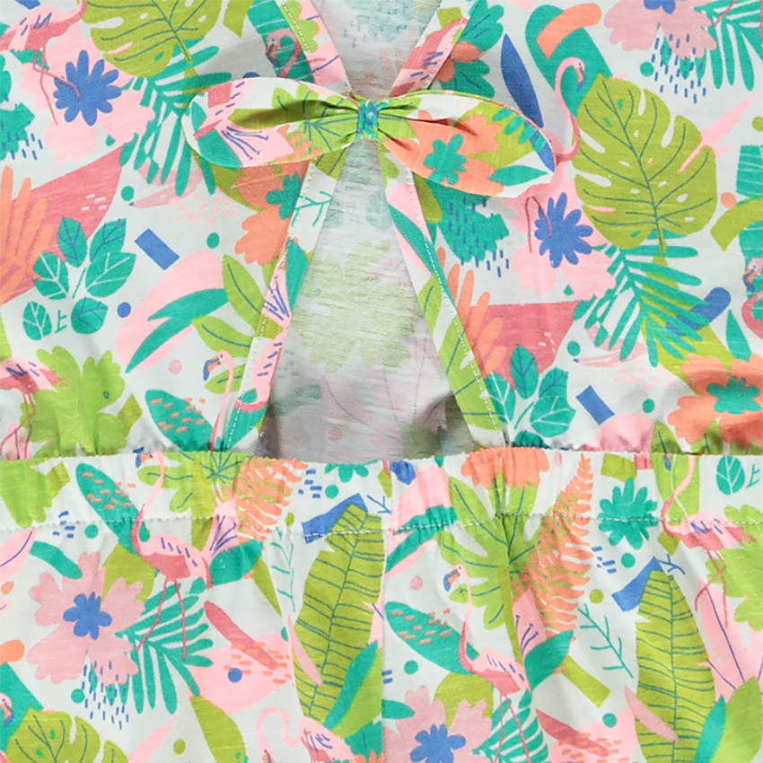 Combishort imprimé à manches volantées pour fille 