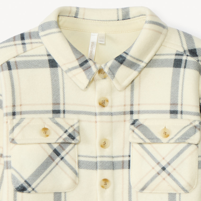 Πλεκτό molleton με καρό σχέδιο για bebe αγόρι 