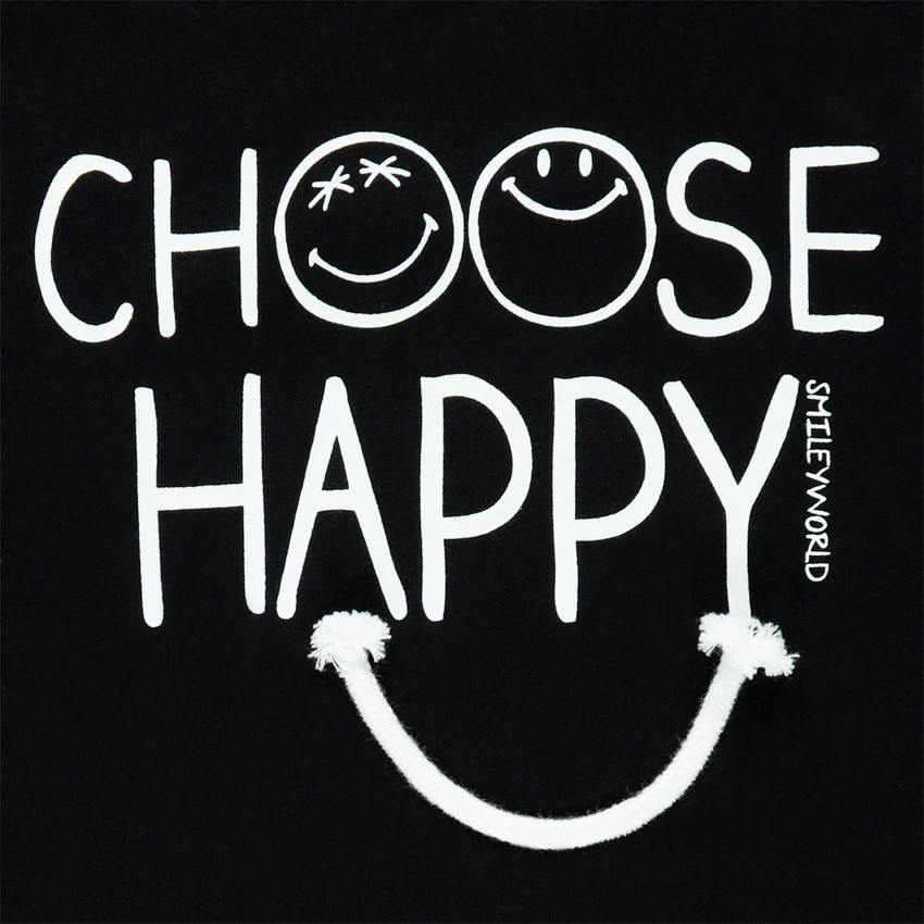 T-shirt manches longues en coton print Smiley 