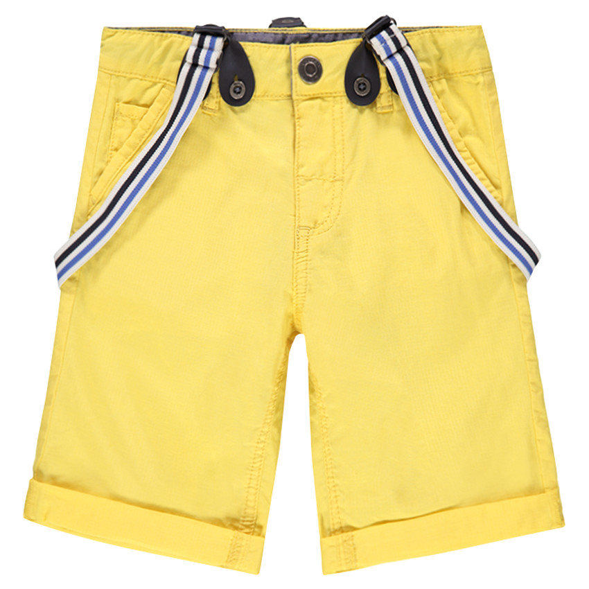 Κίτρινη βερμούδα με ρίγες και αφαιρούμενες τιράντες  