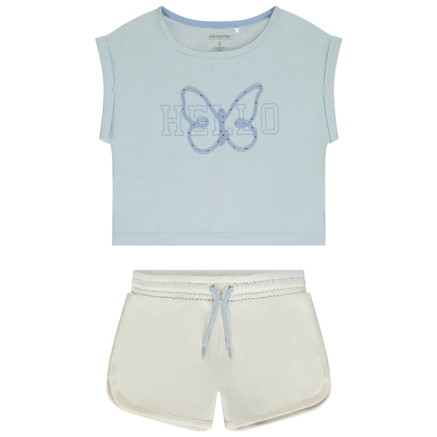 Σετ 2 τμχ. με πεταλούδα σε strass και κορδέλα για κορίτσι 