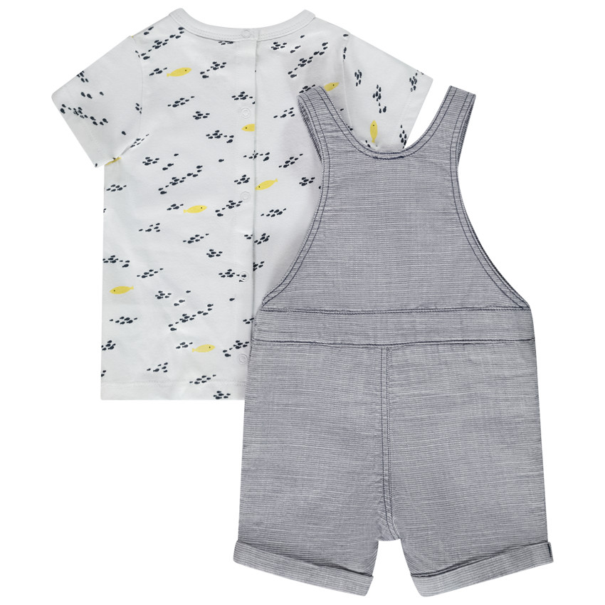 Σετ 2 τμχ. με κοντή σαλοπέτα για bebe αγόρι 