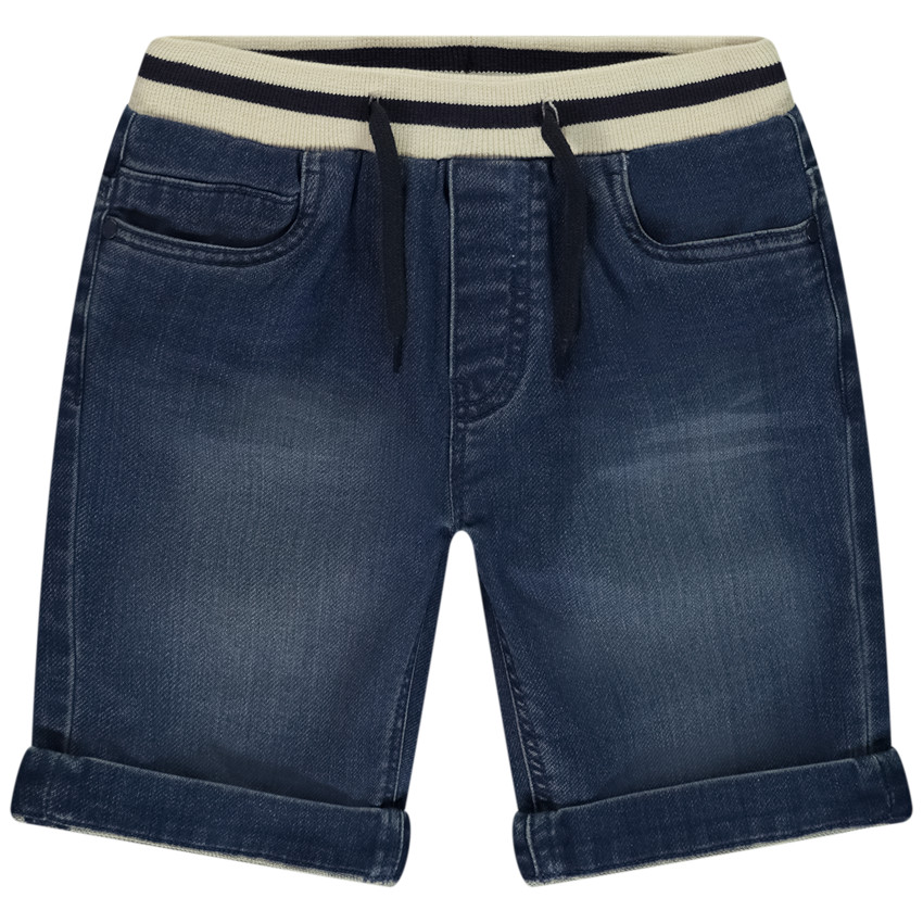 Βερμούδα effet jean με ελαστική μέση και ρίγες για αγόρι 
