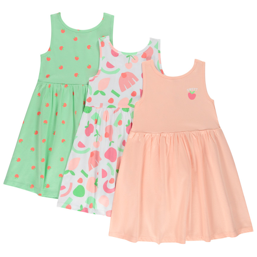 Σετ από 3 αμάνικα φαντεζί φορέματα για κορίτσι 