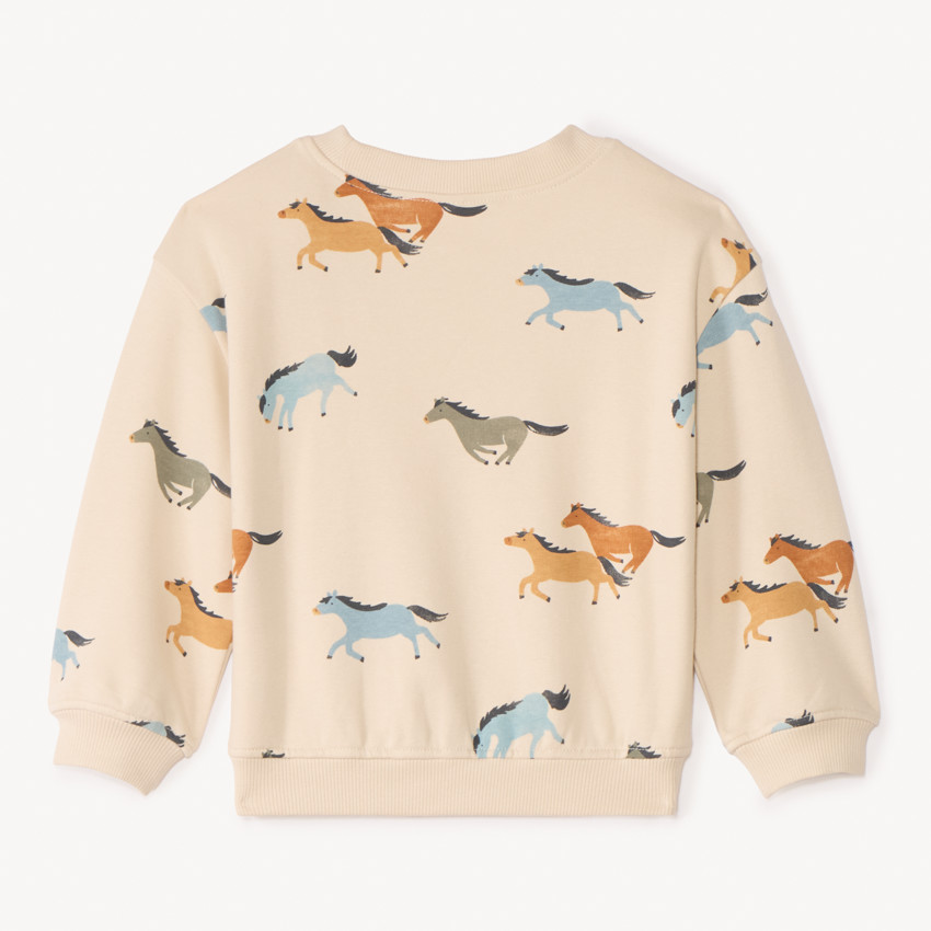 Μπλούζα φούτερ oversized με εκτύπωση αλόγων για μωρό αγόρι 
