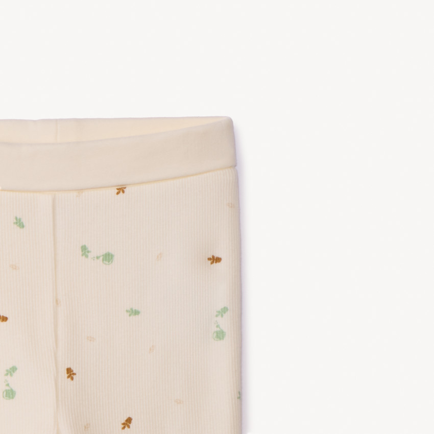 Σετ 2 τμχ. πλεκτό jersey με σχέδιο φυτών για bebe κορίτσι 