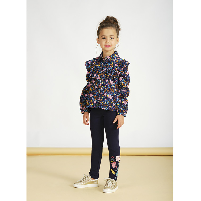Caleçon en molleton print fleurs pour fille 