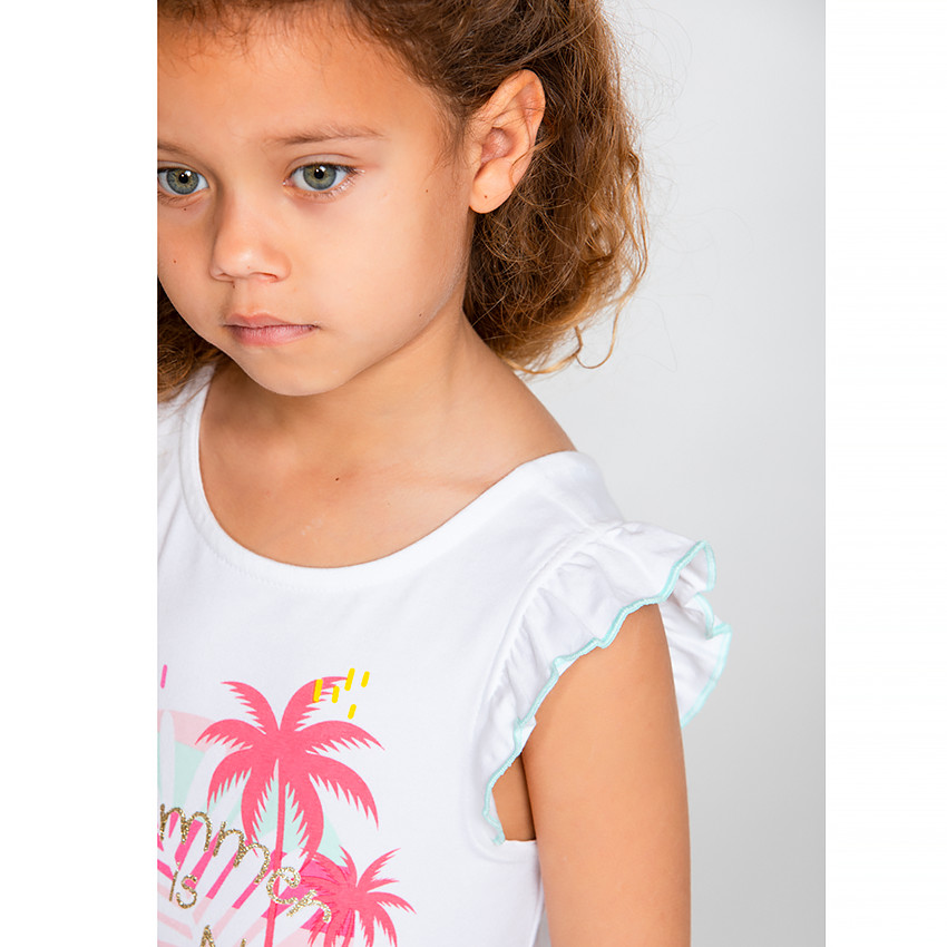 Robe de plage manches courtes volantées pour fille 