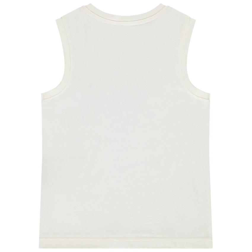 Αμάνικο μπλουζάκι μονόχρωμο με φαντεζί σχέδιο για αγόρι 