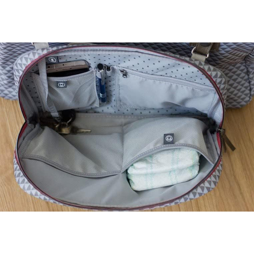 Sac à langer Genève II Gris/Corail 