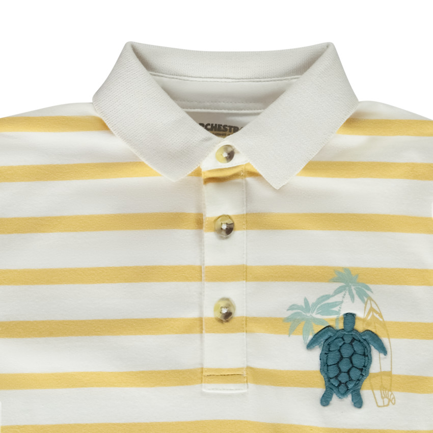 Πολυκαιρισμένο polo από jersey με κέντημα χελώνα για αγόρι 
