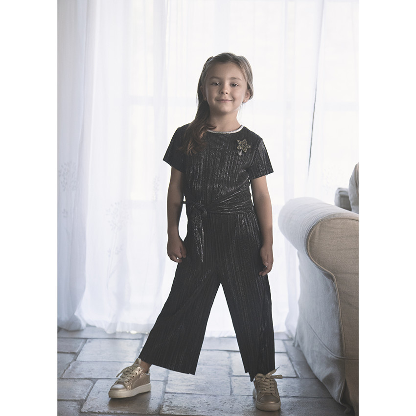 Combinaison de f tes longue manches courtes brillante pour enfant fille