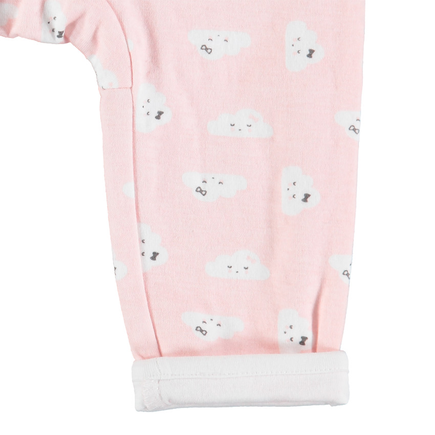 Σύνολο με τουνίκ και παντελόνι με συννεφάκια από βιολογικό βαμβάκι 