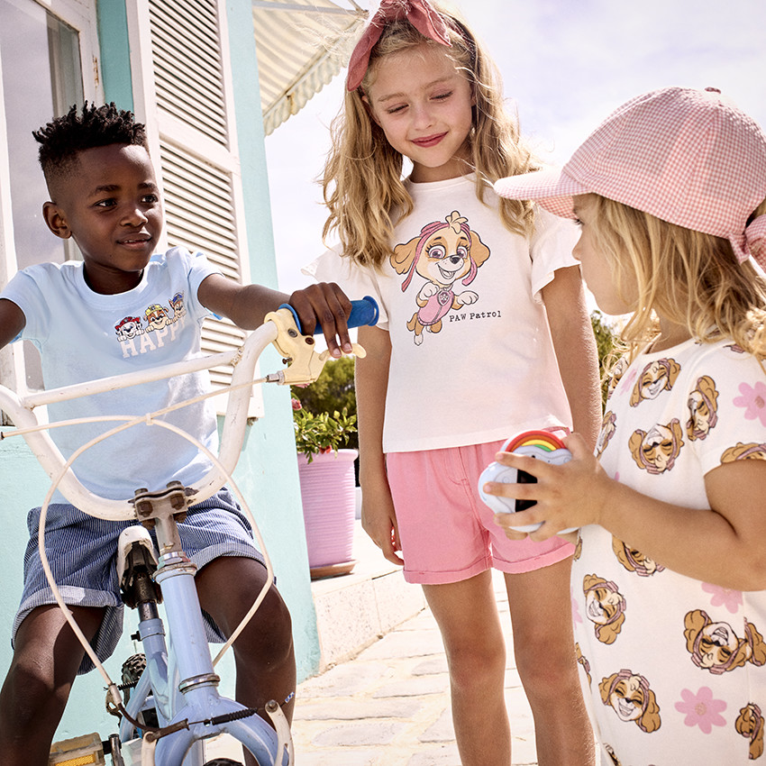 T-shirt manches courte volantée print Skye Pat Patrouille pour fille 