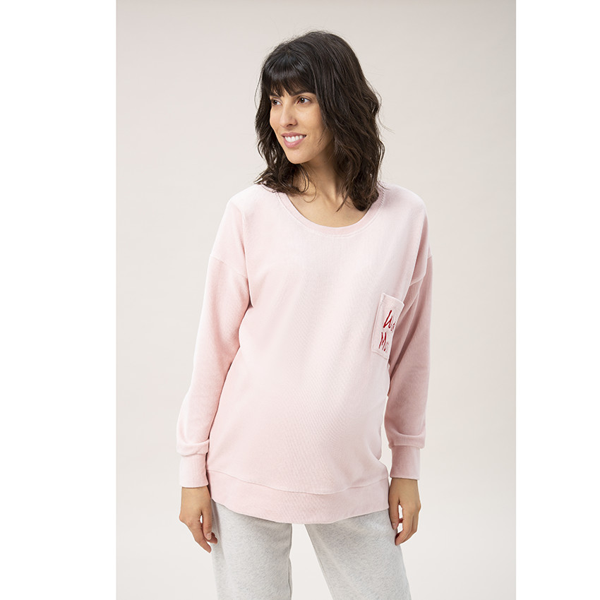 Φούτερ εγκυμοσύνης με κεντημένη τσέπη  