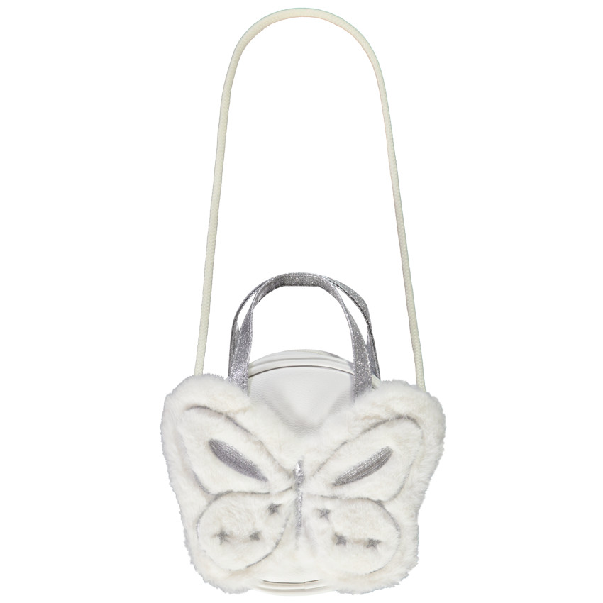 Sac bandoulière papillon en fausse fourrure pour fille 