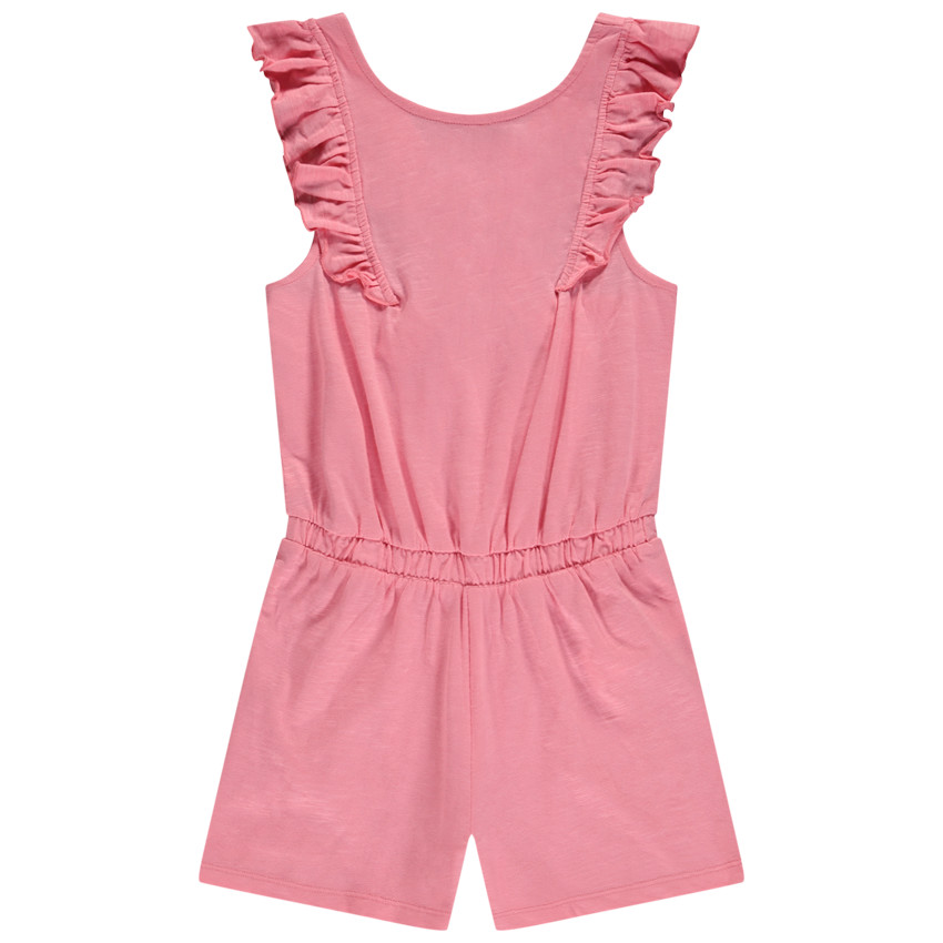 "Μονόχρωμο σορτς με ρυθμιζόμενες τιράντες στην πλάτη για κορίτσι" 