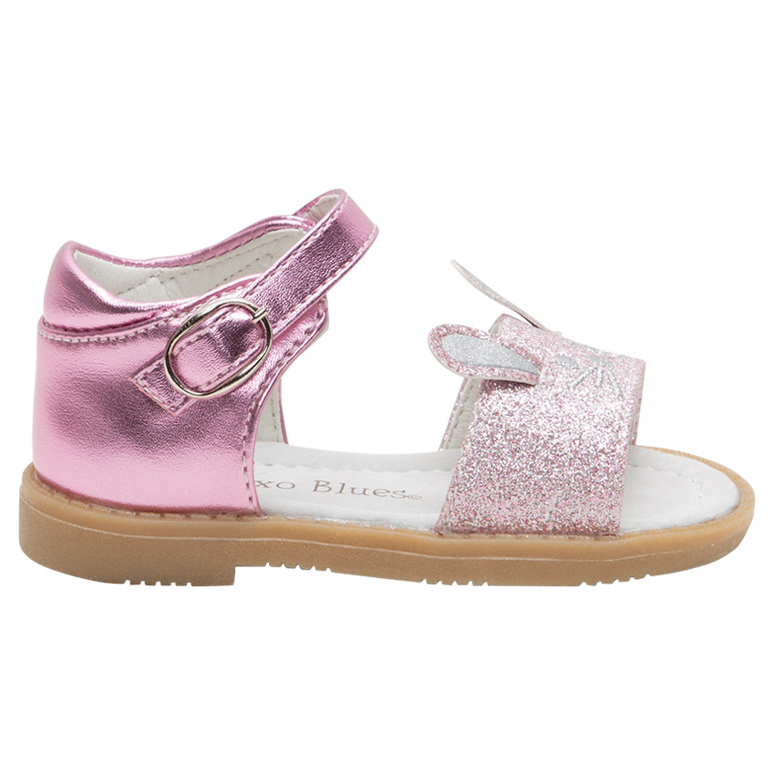 Πέδιλα με γκλίτερ και γυαλιστερή όψη και ανάγλυφα αυτάκια 