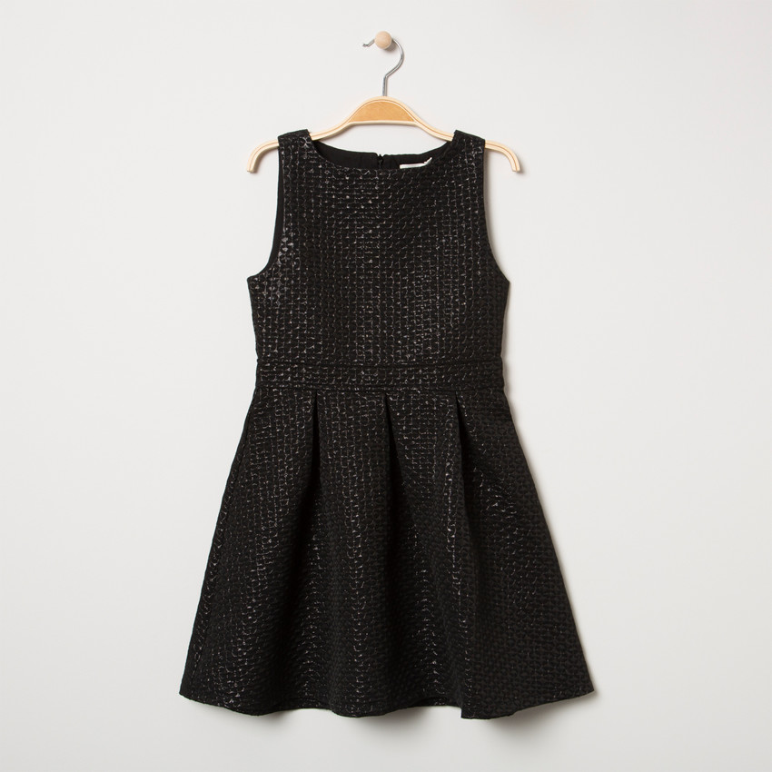 Junior - Robe sans manches forme patineuse en jacquard irisé  Additional Junior - Robe sans manches forme patineuse en jacquard irisé