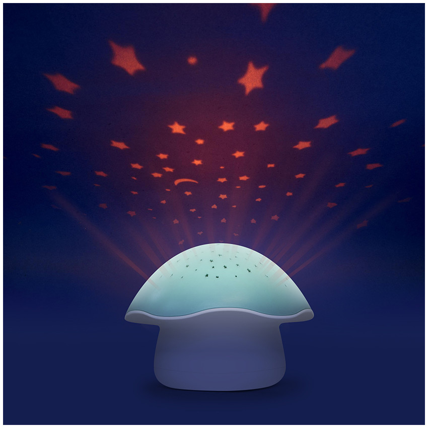 Veilleuse projecteur d'étoiles et musical Vert Champignon Vert 
