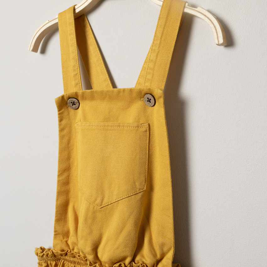 Σαλοπέτα -φόρεμα με κίτρινη τσέπη  