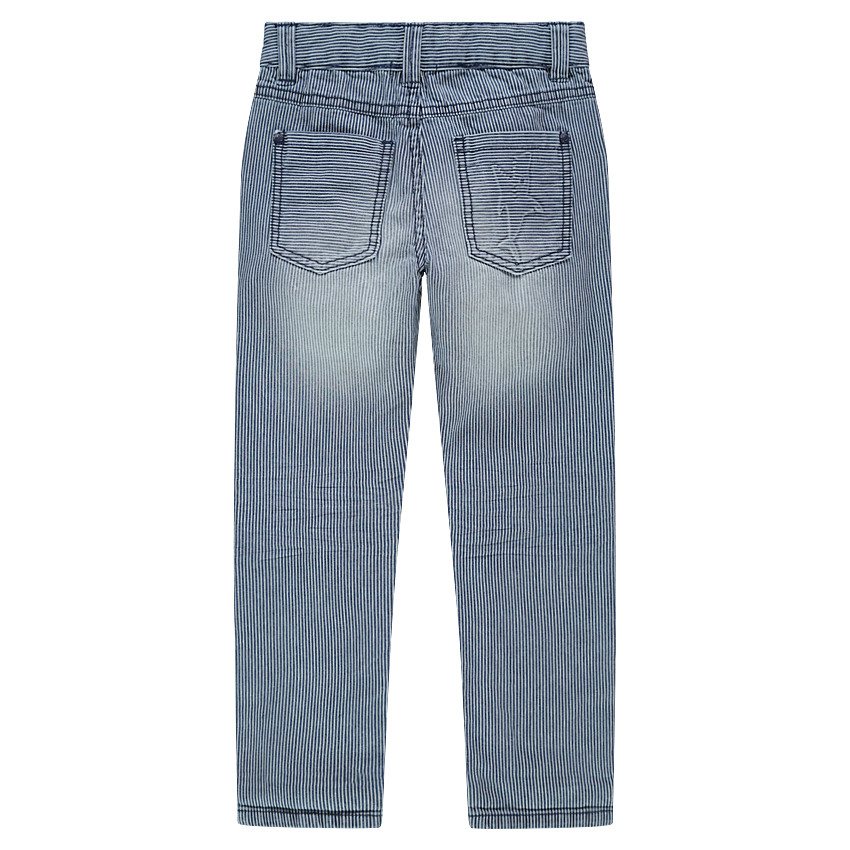 Βαμβακερό παντελόνι με λεπτές ρίγες και ανάγλυφο καρχαρία 