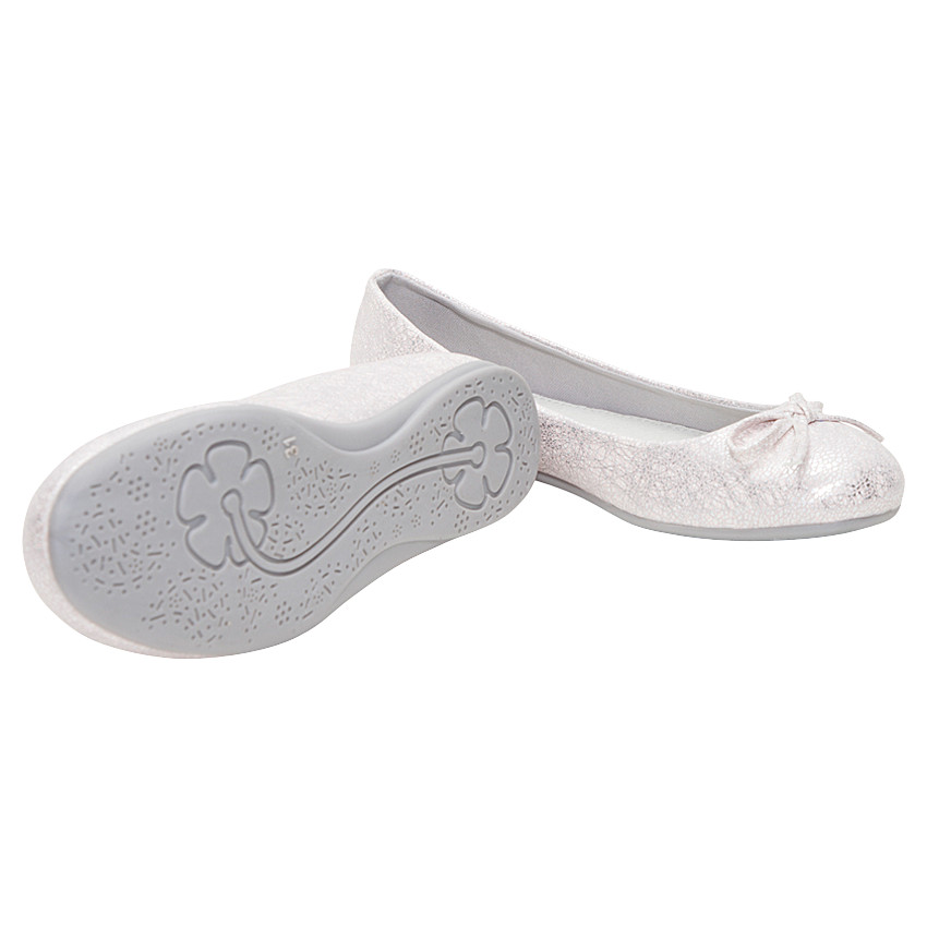 Μπαλαρίνες ασημί με ανάφλυφο σχέδιο 