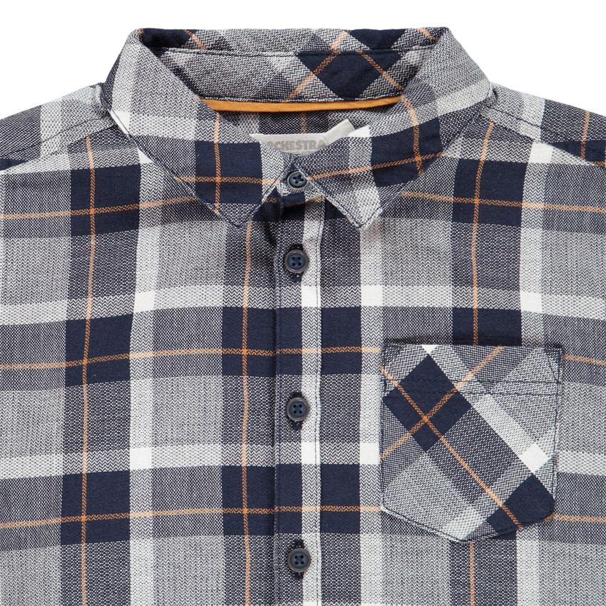 Chemise manches longues à carreaux avec poche pour garçon 