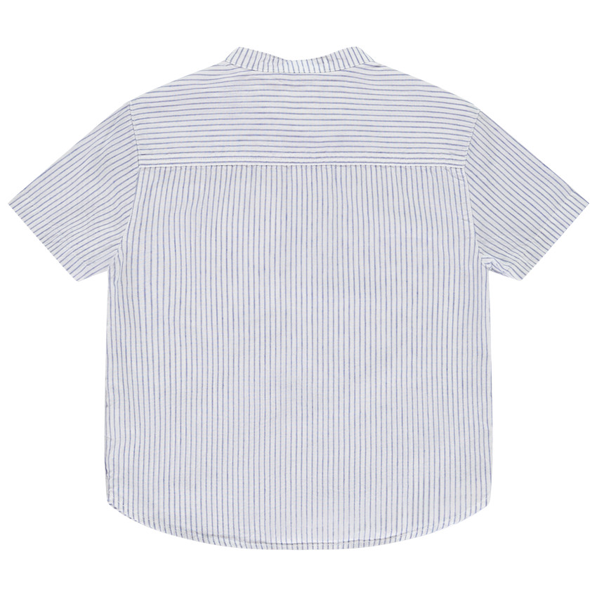 Πουκάμισο κοντομάνικο ριγέ με γιακά mao για αγόρι 