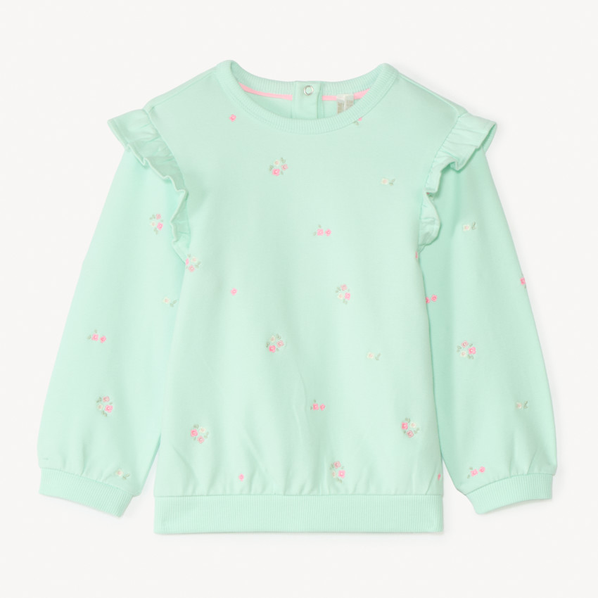 Sweat molleton oversize broderie fantaisie pour bébé fille 