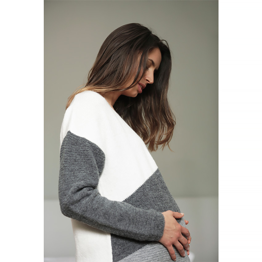 Μακριά πλεκτή ζακέτα εγκυμοσύνης 