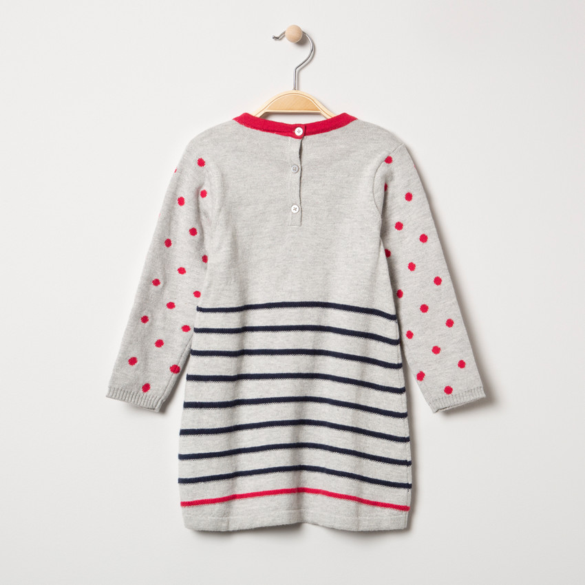 Μακρυμάνικο πλεκτό φόρεμα με μοτίβο Μίνι της Disney και ρίγες 