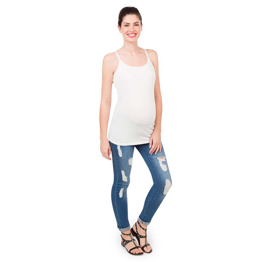 Σετ 2 αμάνικων μπλουζών εγκυμοσύνης και θηλασμού μονόχρωμων 