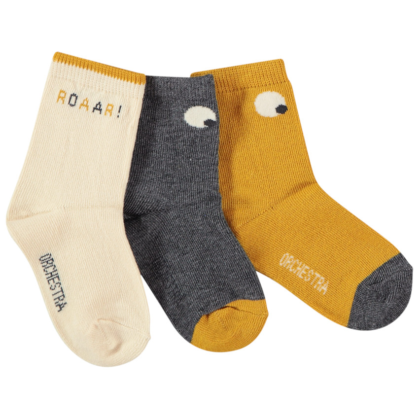 Lot de 3 paires de chaussettes fantaisie pour bébé garçon 