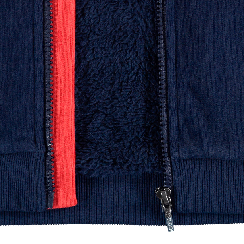 Ζακέτα από φανέλα με κουκούλα, επένδυση sherpa και κεντημένη φράση  Additional Ζακέτα από φανέλα με κουκούλα, επένδυση sherpa και κεντημένη φράση