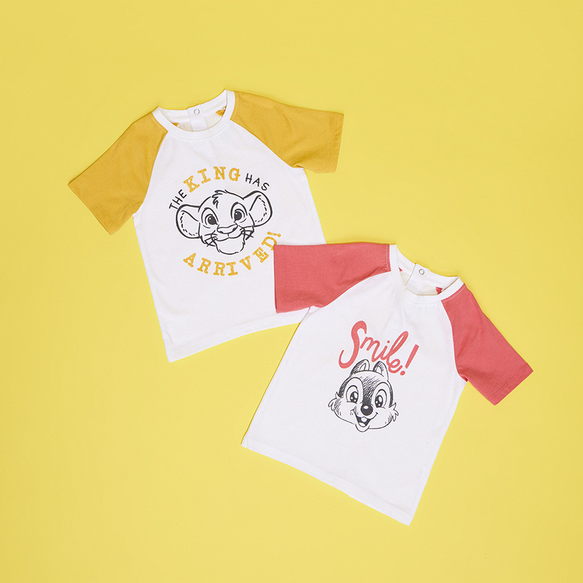 T-shirt κοντομάνικο ραγλάν από jersey με σχέδιο Tic & Tac Disney για μωρό αγόρι 