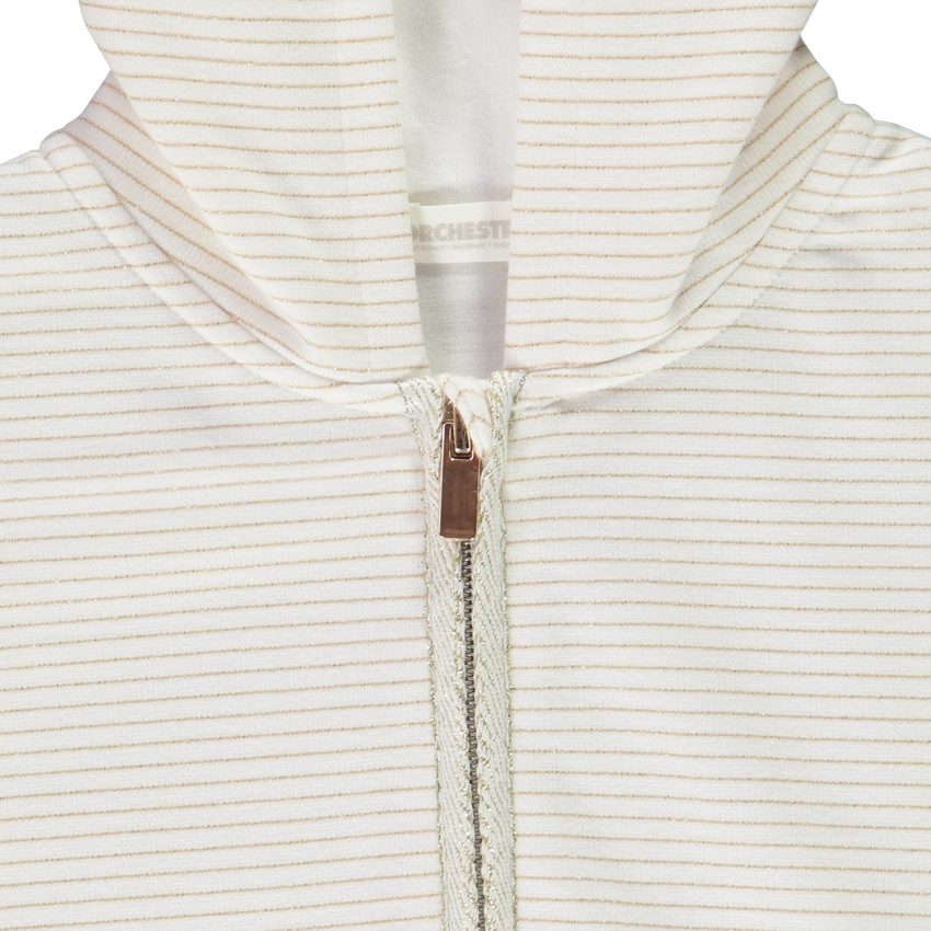 Ζακέτα από φούτερ με ρίγες lurex για κορίτσι 