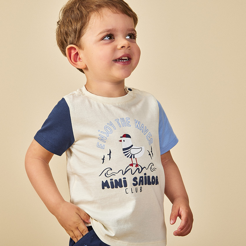 "Σετ 2 τμχ. με εφέ color block για μωρό αγόρι" 