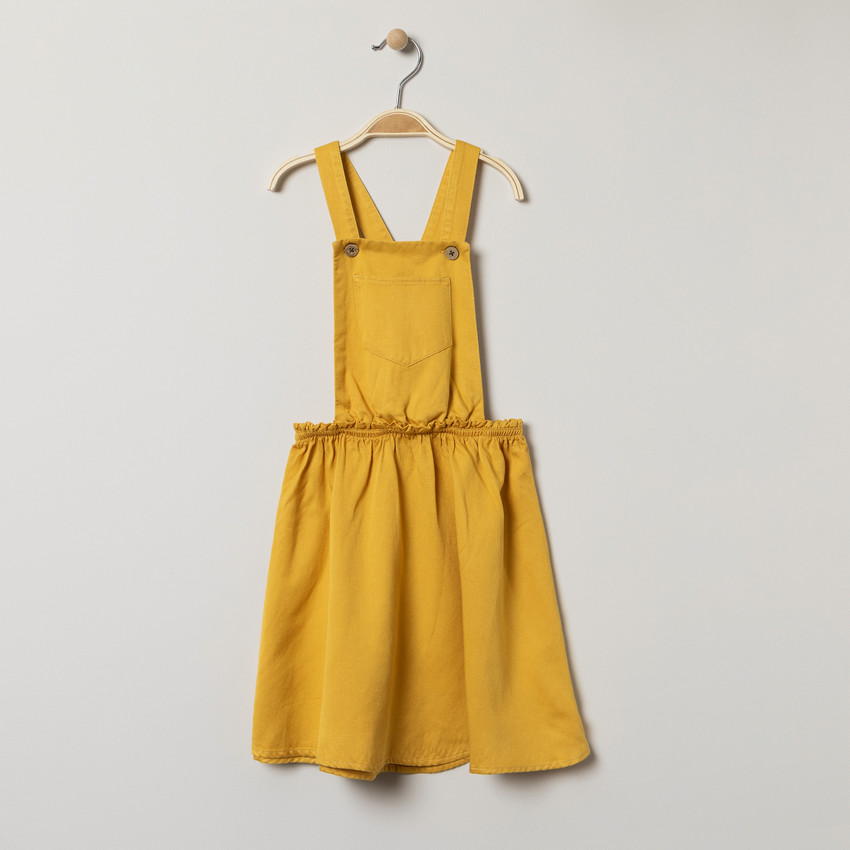 Σαλοπέτα -φόρεμα με κίτρινη τσέπη  