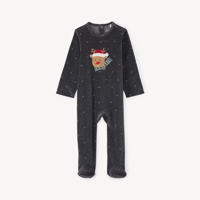 Dors-bien de Noël effet dévoré pour bébé garçon avec ouvertures différentes selon l'âge 