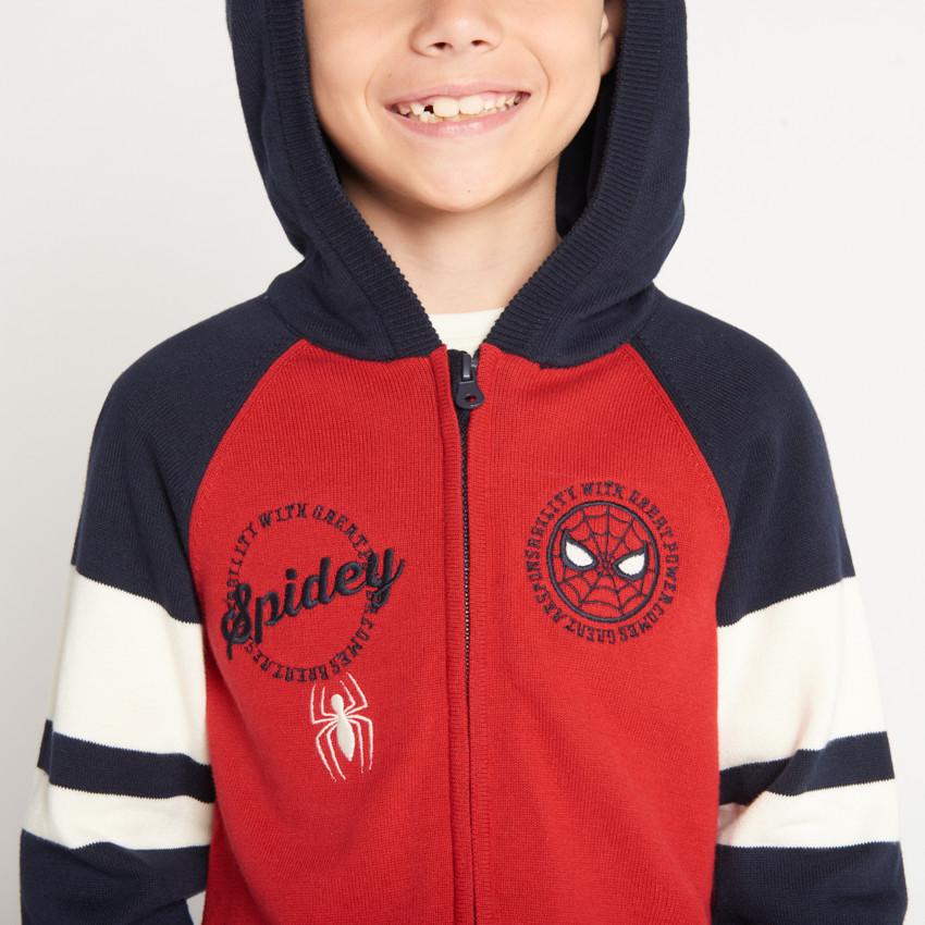Gilet manches longues à capuche Spider Man pour garçon 
