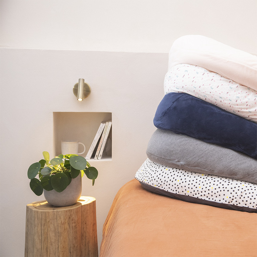 Housse coussin d'allaitement 160cm - Gris chiné 