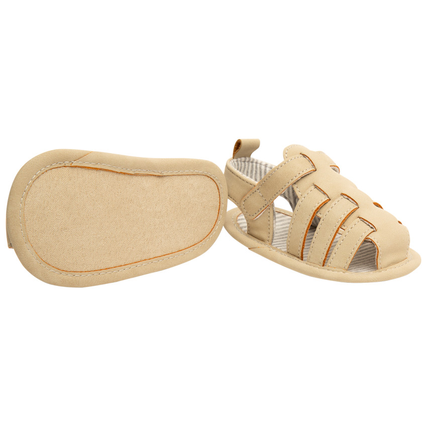 Σανδάλια velcro με ριγέ επένδυση για bebe 