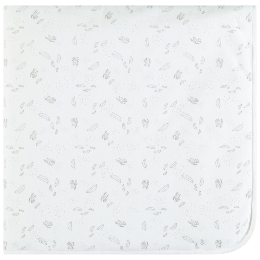 Couverture en velours imprimée plumes 