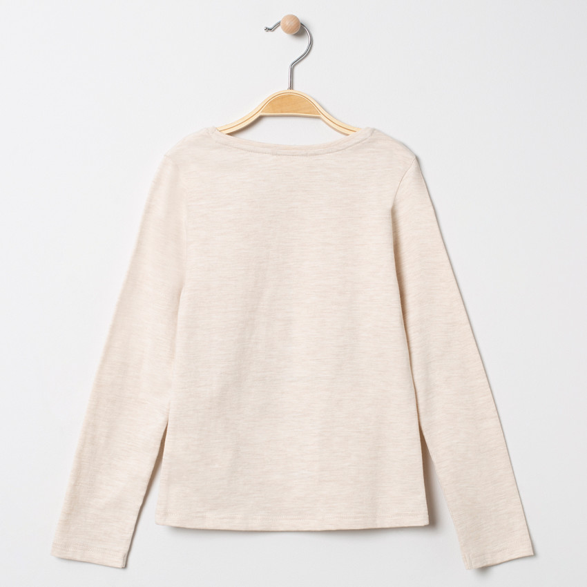 T-shirt manches longues à fleurs en relief 