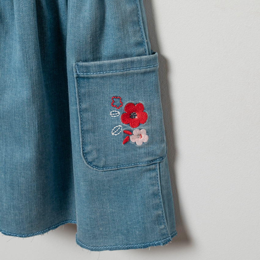 Φόρεμα σαλόπετα από denim για κορίτσι 