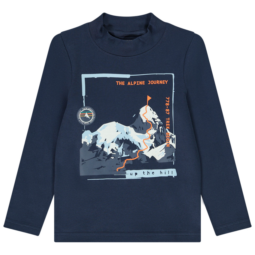 Sous-pull en jersey col cheminée en jersey avec print pour garçon Main Sous-pull en jersey col cheminée en jersey avec print pour garçon