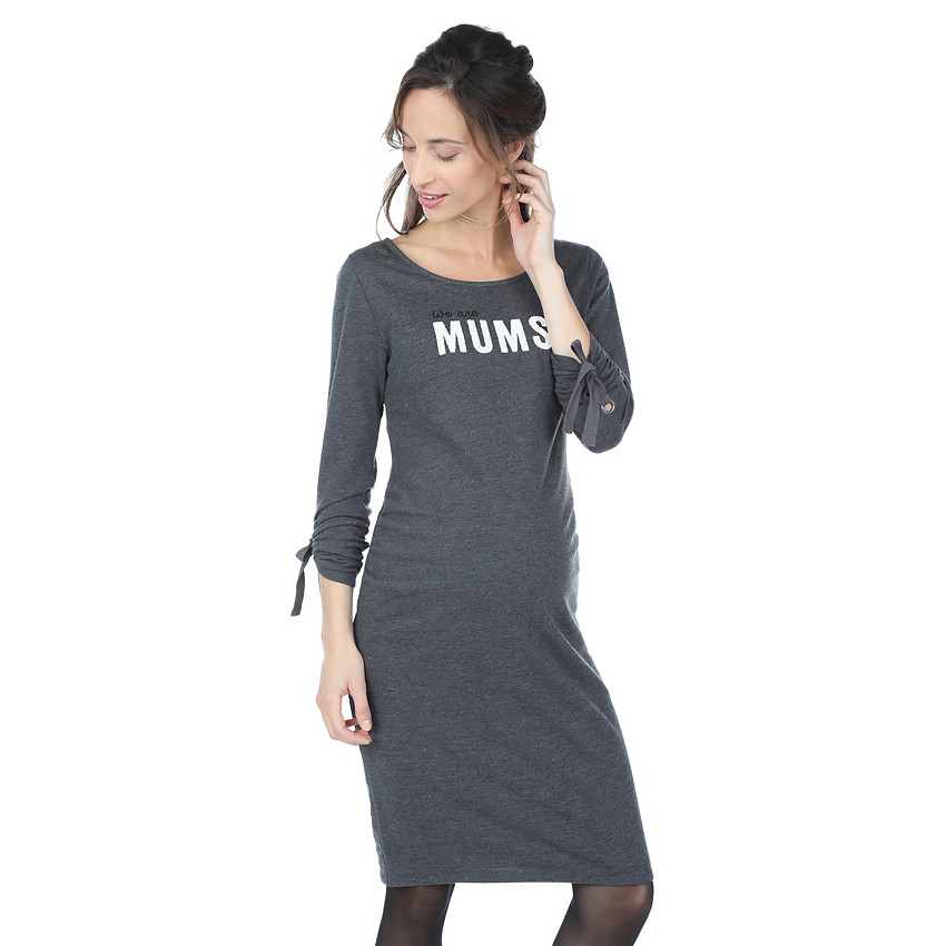 Φόρεμα εγκυμοσύνης από πλεκτό με μήνυμα 