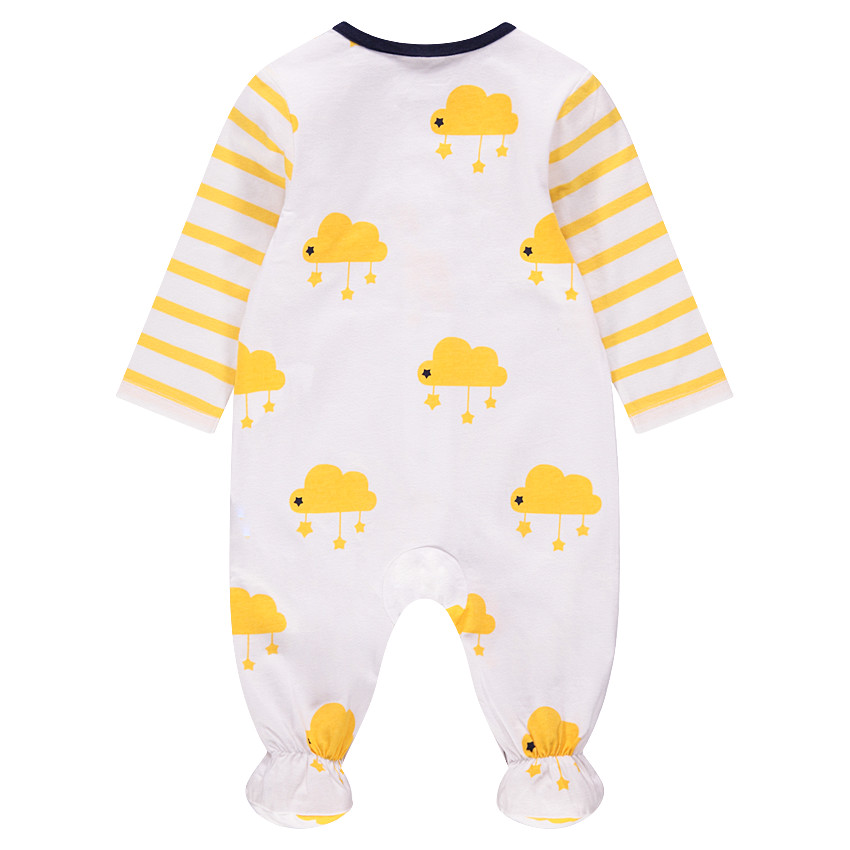 Ζέρσεϊ φορμάκι ύπνου με τυπωμένα σύννεφα και ρίγες 